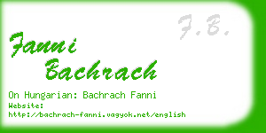 fanni bachrach business card